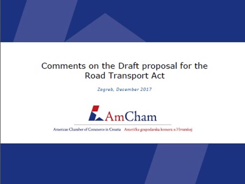 New position paper: “Comments on the Draft proposal for the Road Transport Act”
