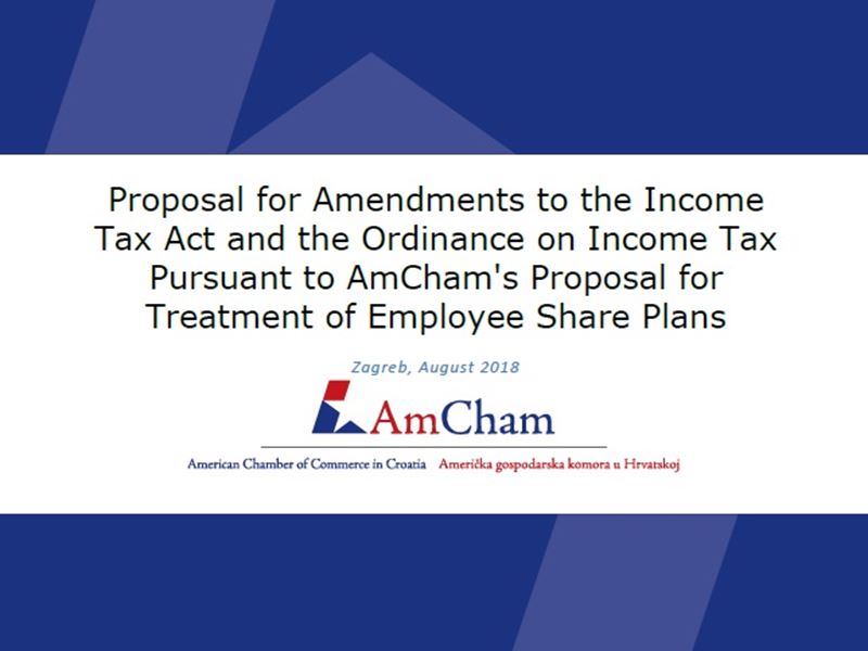 Novo stajalište: „Prijedlog izmjena i dopuna Zakona i Pravilnika o porezu na dohodak u skladu s AmCham-ovim prijedlogom tretmana dioničkih planova za zaposlene“